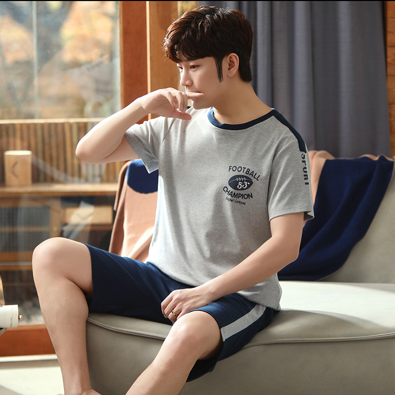 2022 verano nuevos hombres pijamas pantalones cortos de algodón de manga corta jersey de dos piezas ropa de abrigo casual de algodón ropa de casa