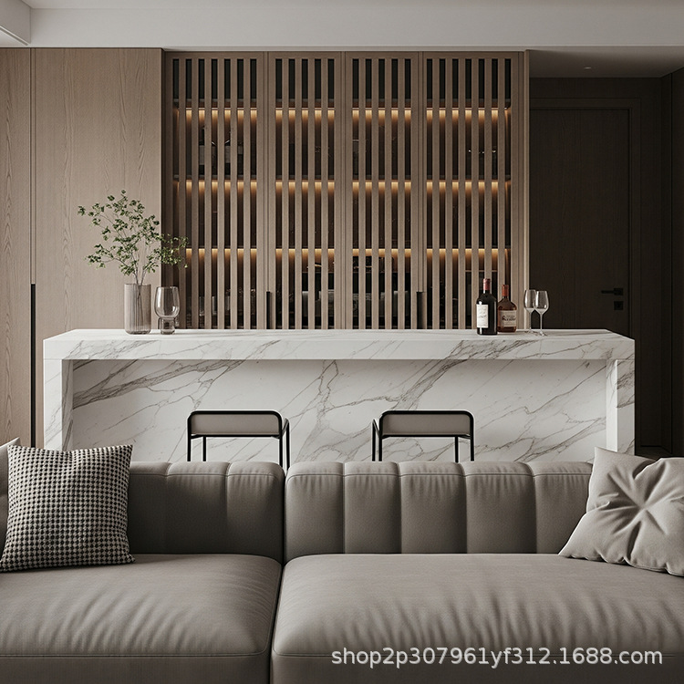 Customized Slate Bar Table, Home Living Room, Sofa Partition, Restaurant Entrance, Multi-Functional Light Luxury Dining Table, High Table