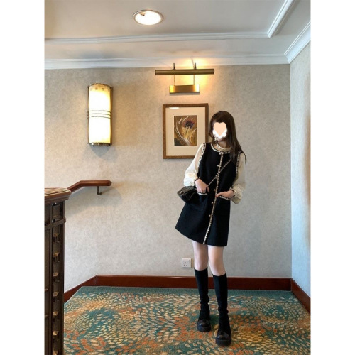 Autumn/Winter Sheath Dress with Blouse Set for Women - High-End Loose Medium-Length Coat with Long Sleeve Shirts - Two-Piece Set