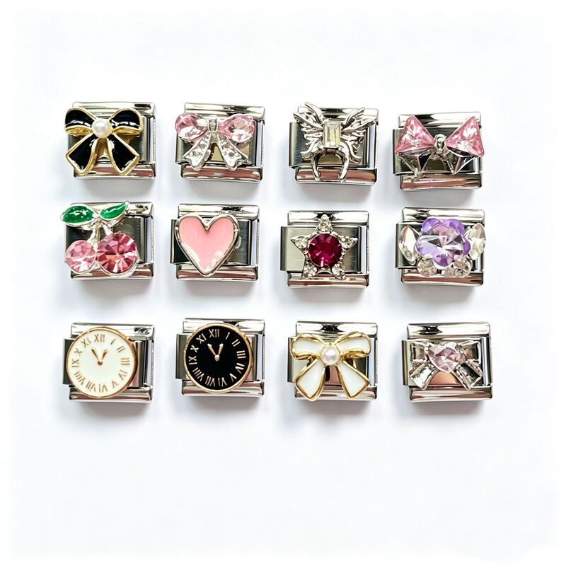 Bowknot stainless steel Italian modular bracelet, freely combinable DIY bracelet, charms bracelet Bowknot stainless steel Italian modular bracelet, freely combinable DIY bracelet, charms bracelet