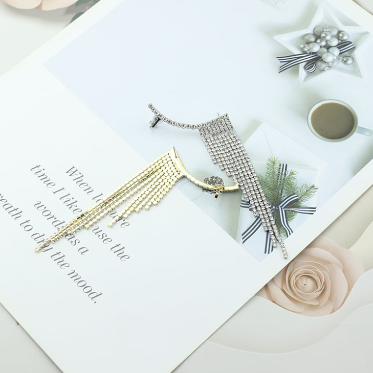 Plating Design 1 Pair Luxurious Tassel Alloy Plating Rhinestones Women's Drop Earrings
