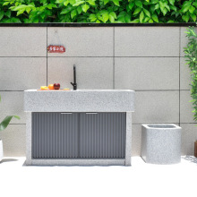 室外天然石头洗衣池整石阳台洗衣盆户外庭院大理石洗手池一体台盆