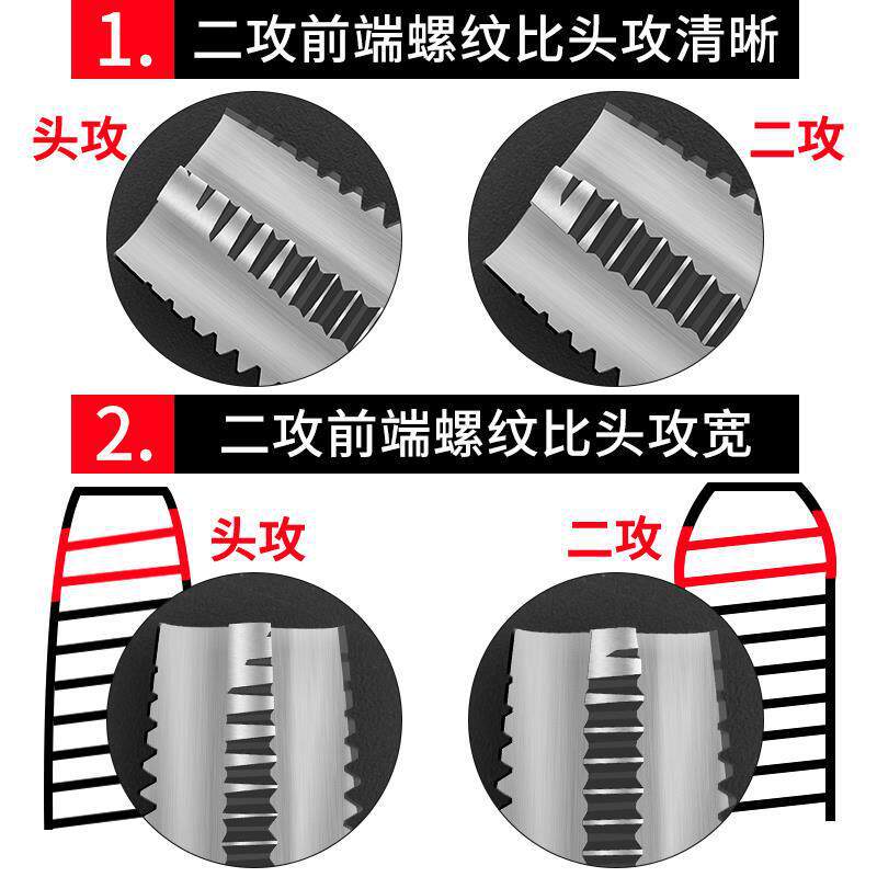 Grifos manuales de tornillo de tornillo de diente de cono de grifo Herramientas de alambre M3 M20 costilla de grifo manual de grifo de abertura de dientes