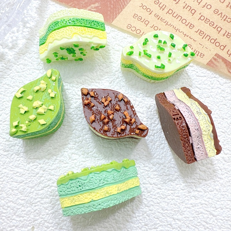 樹脂ミニチュア食品おもちゃティラミスケーキ diy クリーム接着剤ドールハウス装身具子供のままごとアクセサリー|undefined