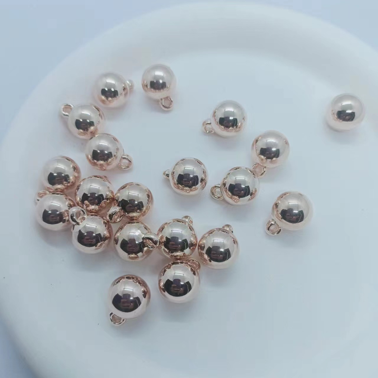 メッキccb光沢ラウンドボールペンダントブレスレットネックレス耳diy商品アクセサリー卸売