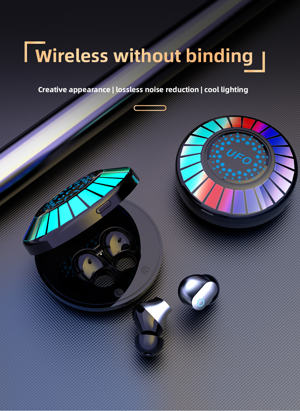 Title 2, Colorful RGB Light Effect F9 Bluetooth Earphone...