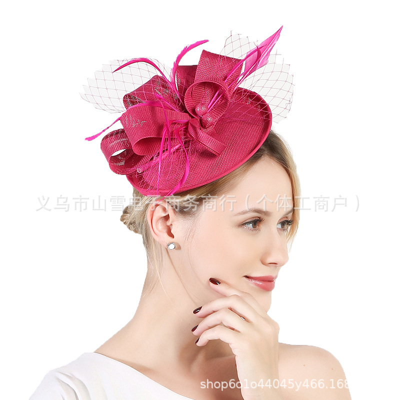 French-Style Evening Hat, Vintage Hepburn Socialite Dress Headpiece, Jockey Club British Performance Dance Performance Head Flower