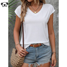 X 25428 Batwing Sleeve V Neck Tee Solid��ɫ������T��