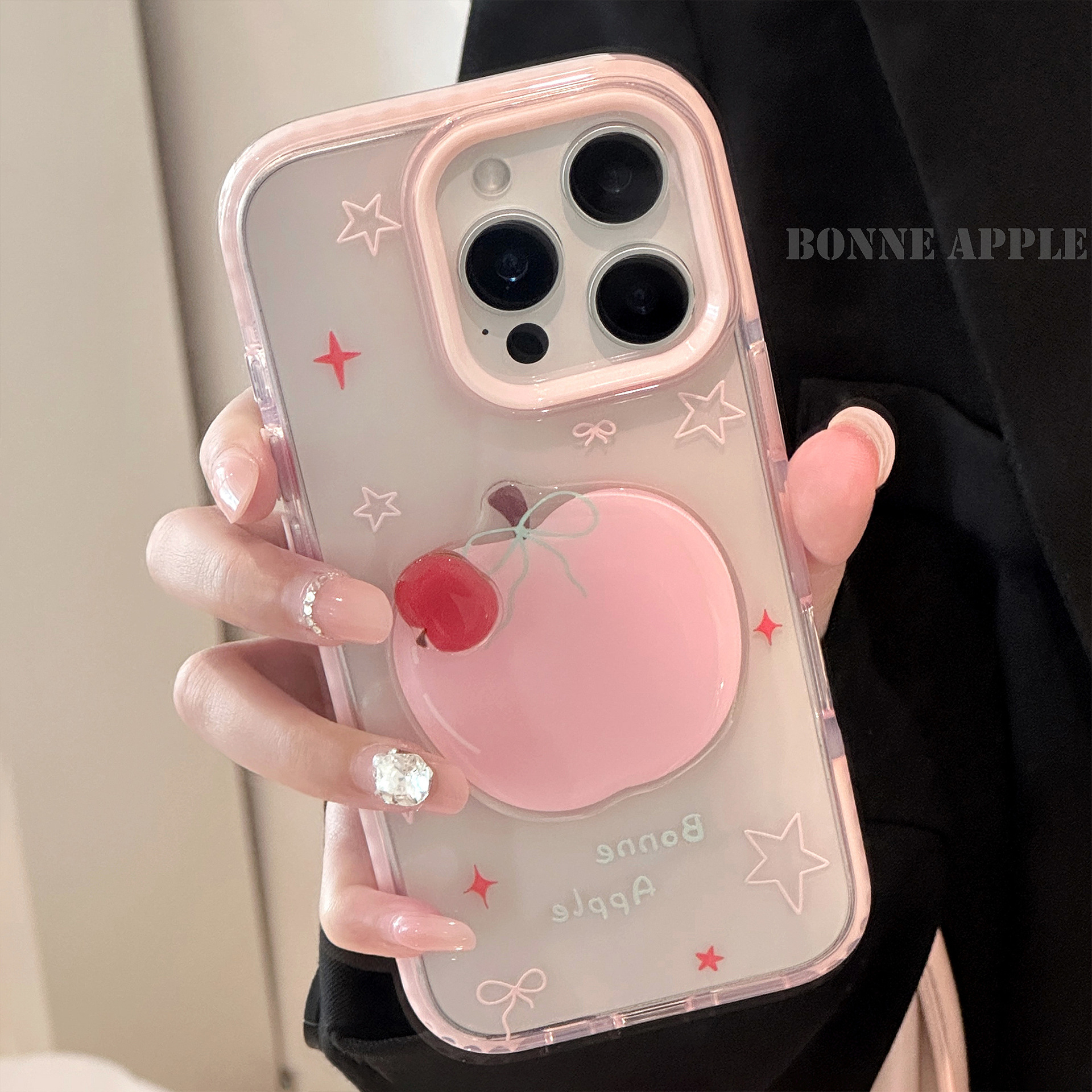 Polvo rotatorio Apple Case para iPhone16promax pequeño fresco 14 transparente 13 silicona 11 estereoscópica 17 image 4