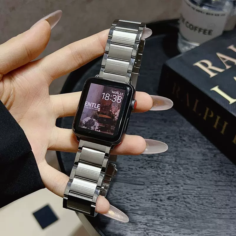 Пояс Xiaoman быстрая разборка ремень подходит для AppleWatchs9s8S7 Apple продвинутый стальной ремень iwatchse летний для мужчин и женщин
