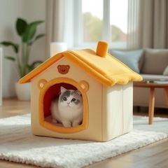 猫犬の家の巣冬保温小型犬猫犬四季通用解体可犬屋猫巣床ペット用品