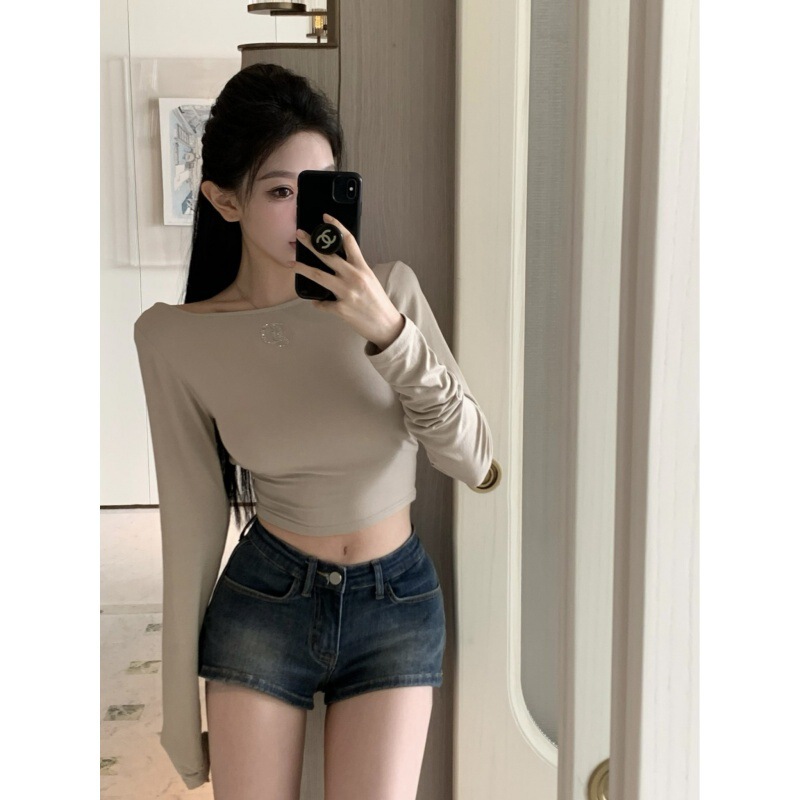 South Korea Dongdaemun Women's High-rise Hip Pants Vintage Sexy Hot Girl Low Waist Stretch Hip Ultra-short Jeans