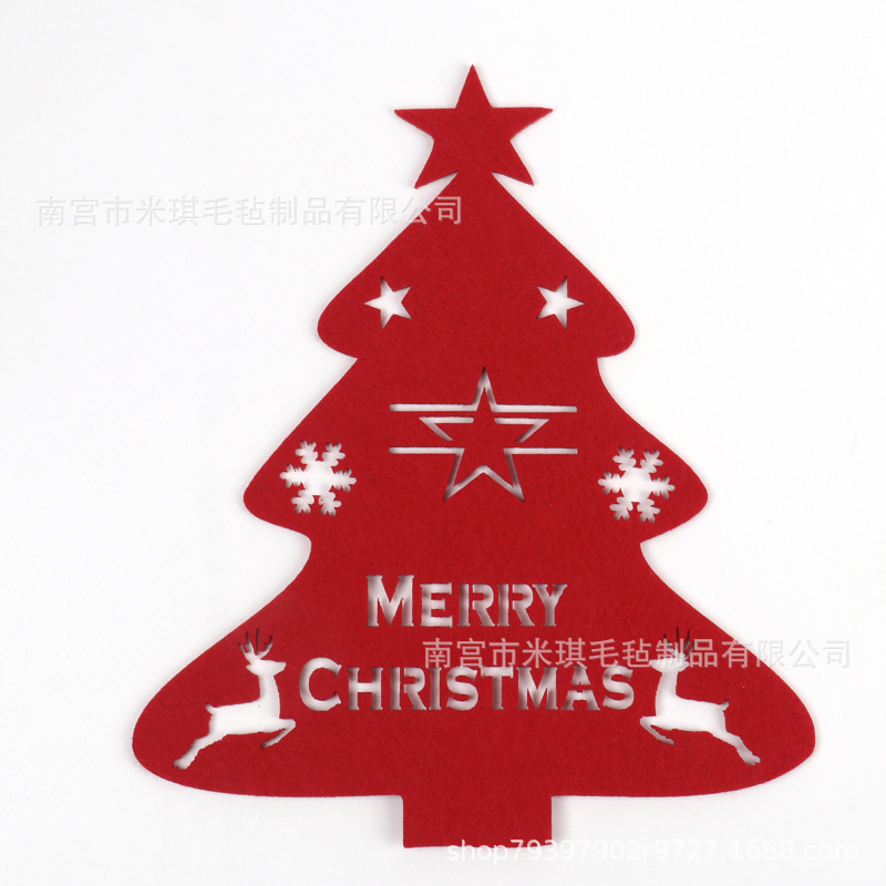 クロスボーダーフェルトナイフフォーク食器セットクリスマス食器棚フェルトクリスマスツリー食器袋祝日用品|undefined