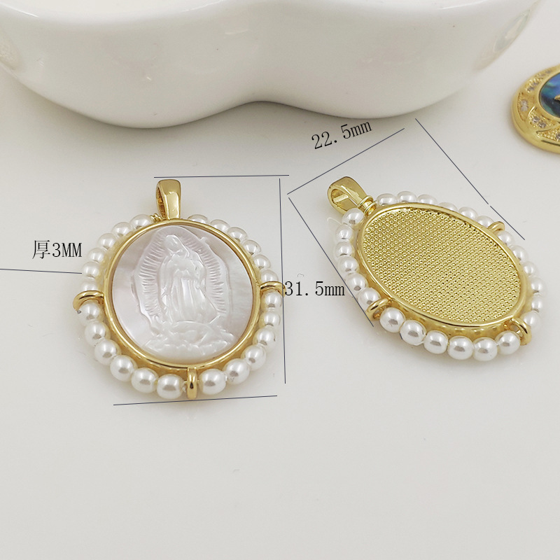 Europeo y americano virgen ZIRCON colgante abalone Shell elefante colgante con incrustaciones de arroz cuentas fritillary colgante nuevo collar redondo colgante