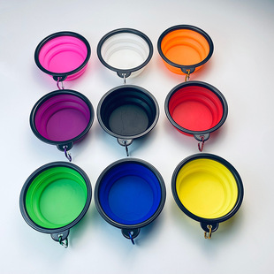 Cross-border Direct Supply Pet Folding Bowl Plastic Dog Food Gourmet Outdoor Portable Dog Bowl for Travel Dog Food Bowl