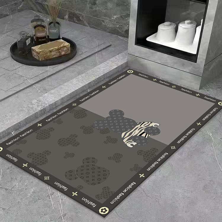 Alfombra de baño de lujo ligero, absorbente y de secado rápido, alfombra para entrada de baño, alfombra antideslizante de tierra de diatomeas para inodoro, alfombra para entrada de la casa.