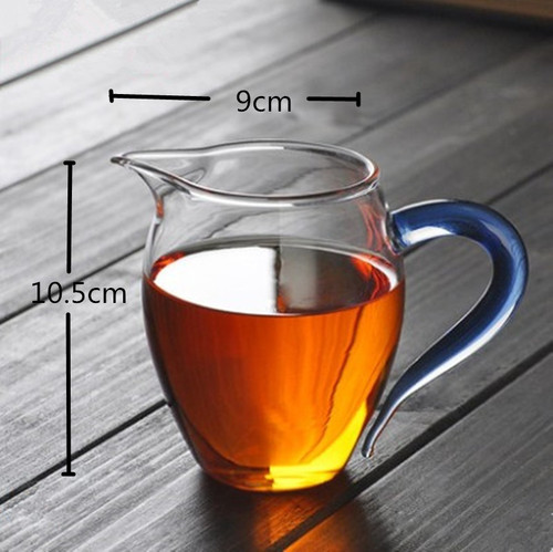 Household glass fair cup thickened tea tea sea tea cup color handle tea divider custom printing manufacturer wholesale