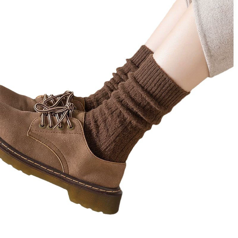 colored demi-season high boots, trend knee socks, mid-length, wholesale