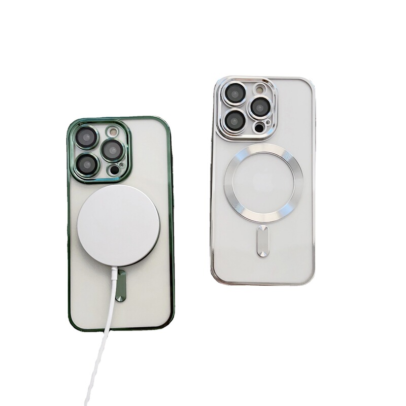 Apple 17ProMax 電気メッキ磁気充電携帯電話ケース iPhone15 レンズフィルムオールインクルーシブ 16E 保護カバーに適しています。|undefined