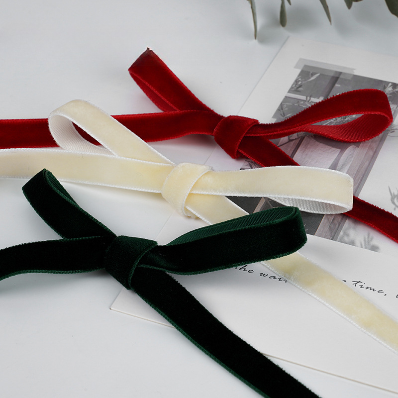 1cm cinta de flocado cinta de Navidad cinta de terciopelo unilateral cinta de terciopelo cinta de ropa accesorios cinta de tela de lana cinta de seda