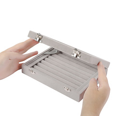 盈源 銀雙扣鉚釘款珠寶箱 首飾盒 飾品盒 戒指耳釘耳環珠寶收納盒