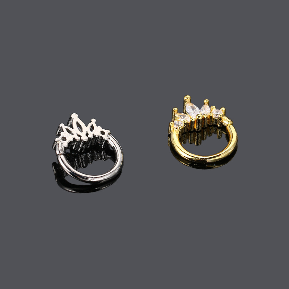 Simple Style Classic Style Geometric Copper Inlay Rhinestones Nose Ring Nose Pin display picture 5