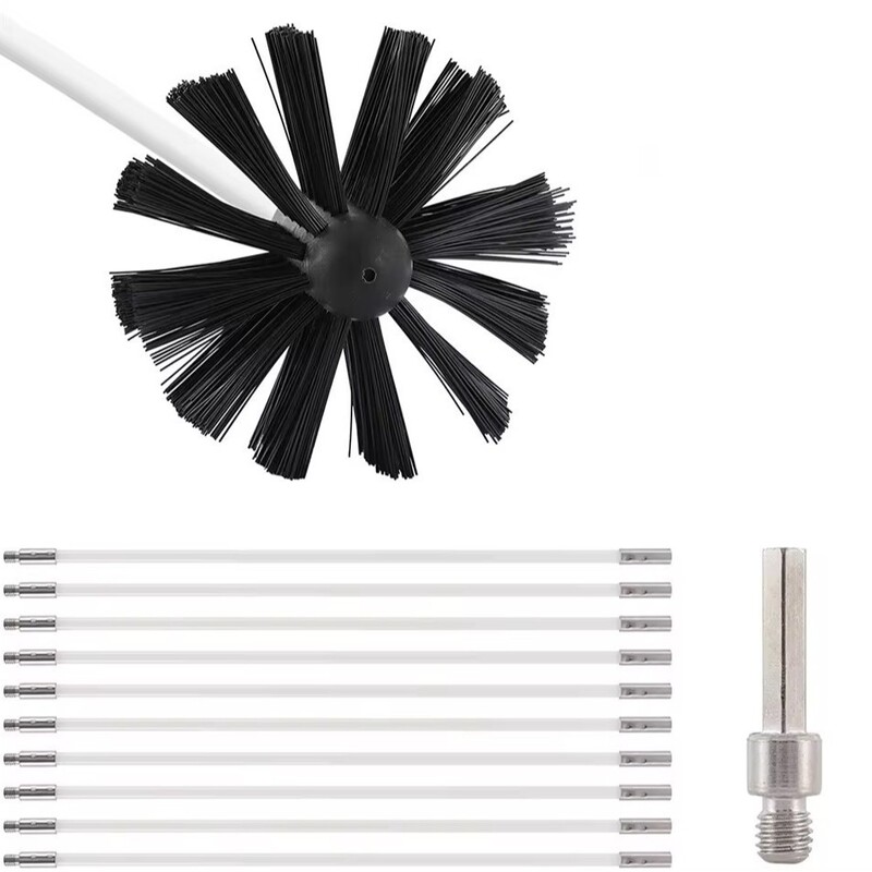 Chimney Brush, Dryer, Range Hood, Pipe Equipment Cleaning, Dust Removal, Cleaning Brush with Nylon Extension Rod