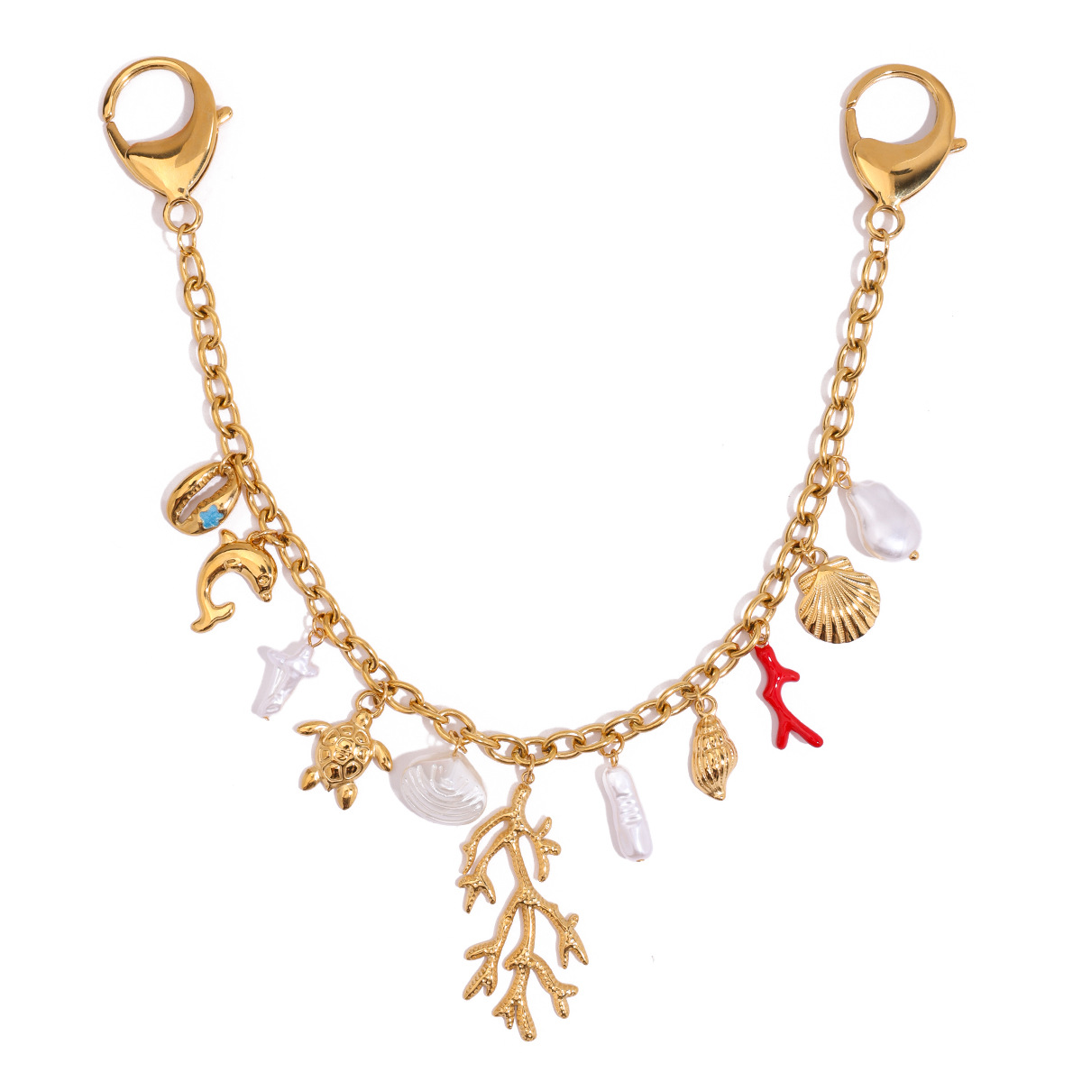 Wanxing estilo explosivo transfronterizo elemento marino bolsa colgante de acero inoxidable chapado en oro todo fósforo colgante de bolso femenino fábrica de colgantes al por mayor