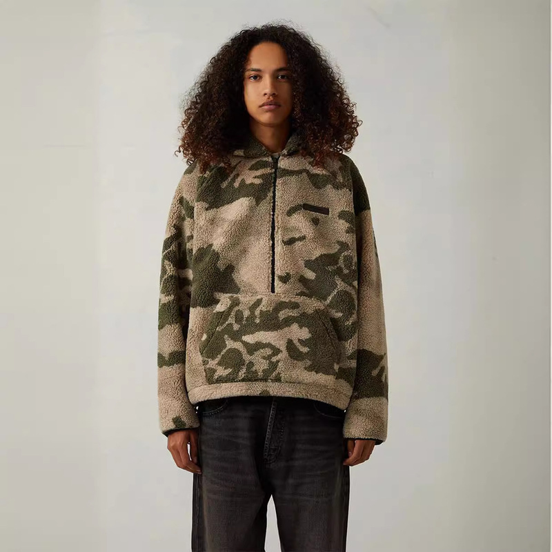 22Ss-Sherpa Half Zip Jacket 22 Styles of Lamb Wool Half-Zip Hooded Jacket Hoodie 22Ss-Sherpa Half Zip Jacket 22 Styles of Lamb Wool Half-Zip Hooded Jacket Hoodie