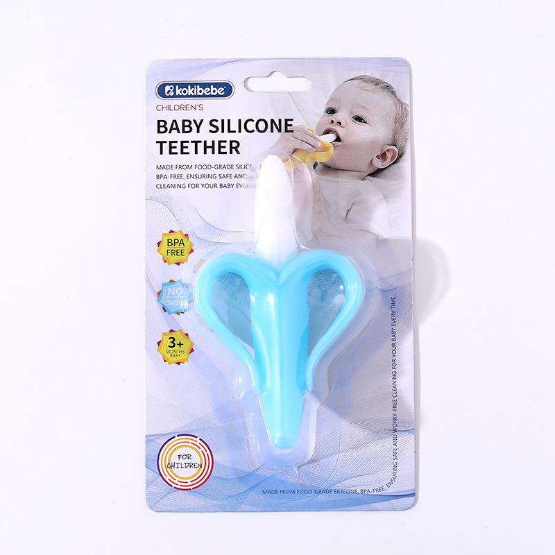 Bebé suministros bebé plátano teether stick teether alimentos silicona fruta teether bebé entrenamiento cepillo de dientes