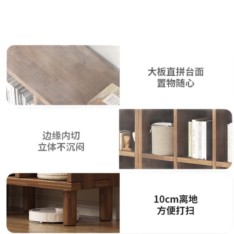 实木书架落地矮书柜客厅格子柜家用收纳置物柜幼儿园组合储物柜子|undefined