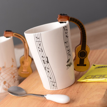 跨境亞馬遜外貿家用陶瓷杯 ins音樂水杯子咖啡杯情侶杯馬克杯禮品