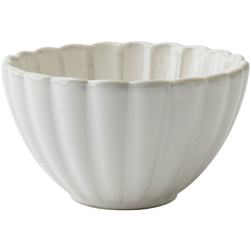 Aoxue super hermoso cuenco de encaje cuenco de 4,5 pulgadas cuenco de arroz de cerámica en relieve horno retro se convierte en cuenco pequeño cuenco de congee de alto valor