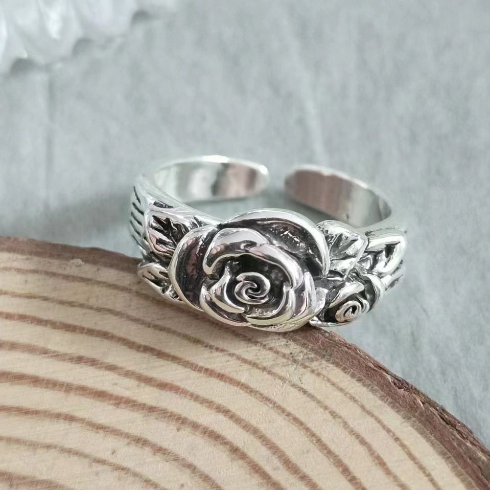 (Cross-border trading), retro adjustable ring, flowered, simple and elegant design