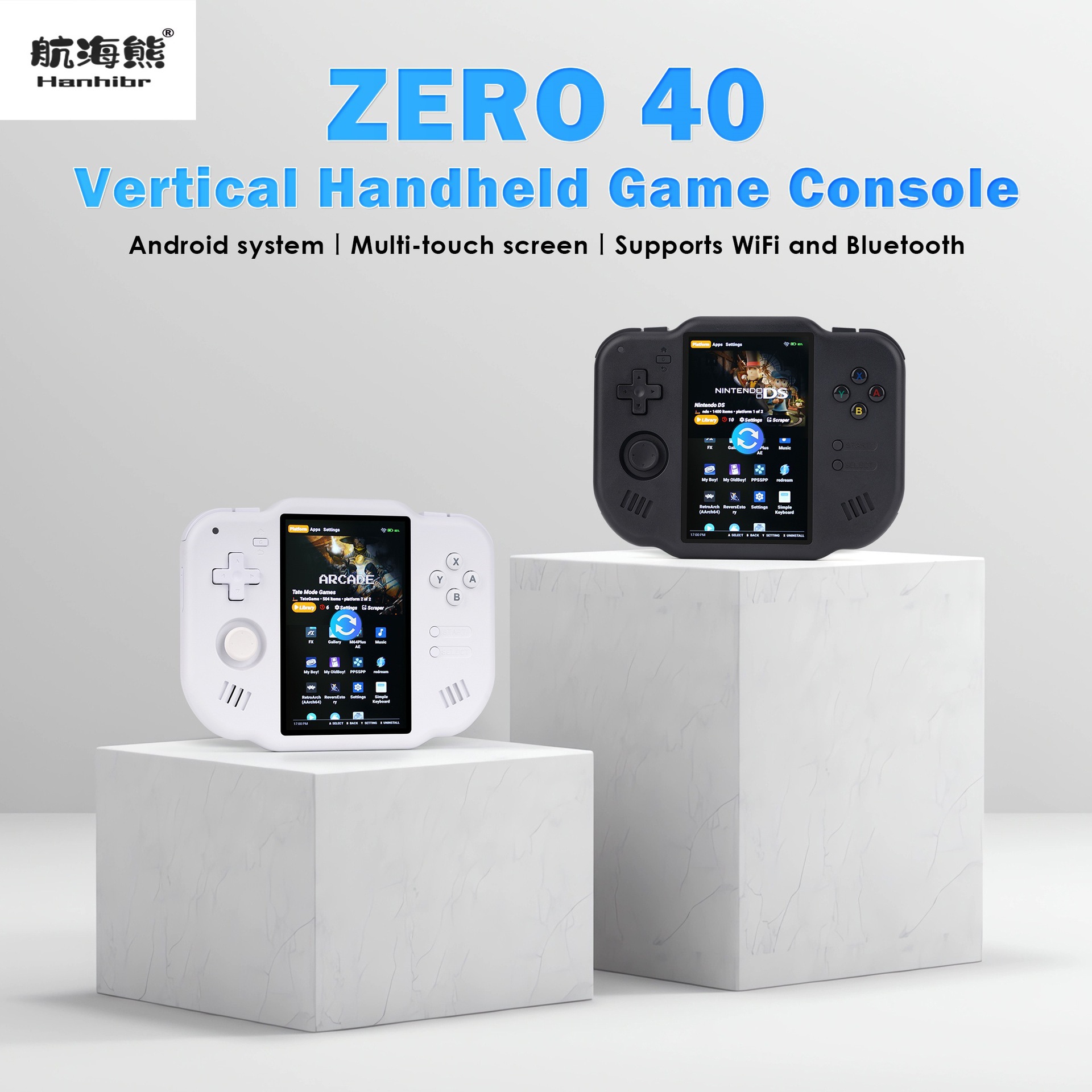 Manufacturer Supplies Touch Handheld Game Console 4inch Android Mini Retro Classic Ampown Mini Zero 40