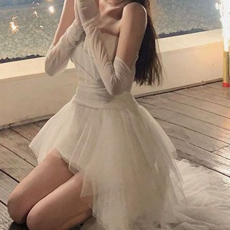 Birthday Party Skirt, Sexy Tube Top, White Dress, Engagement Dress, Accessible Luxury Niche Skirt, Elegant