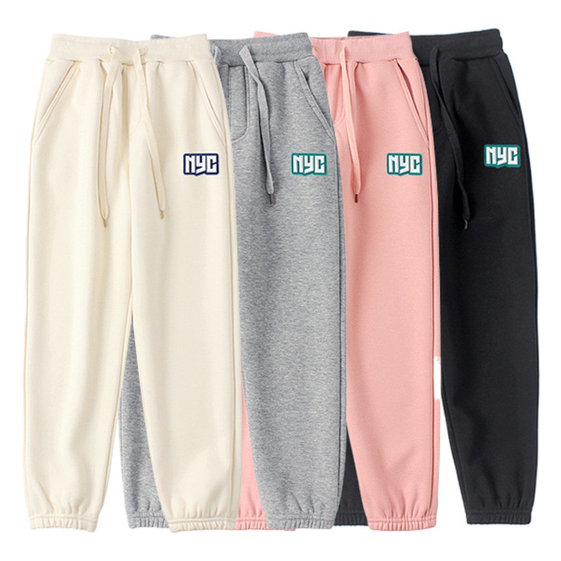Pantalones de invierno para niños estilo coreano nuevos Pantalones deportivos engrosados para niños medianos y grandes pantalones de niñas calientes forrados de lana al por mayor
