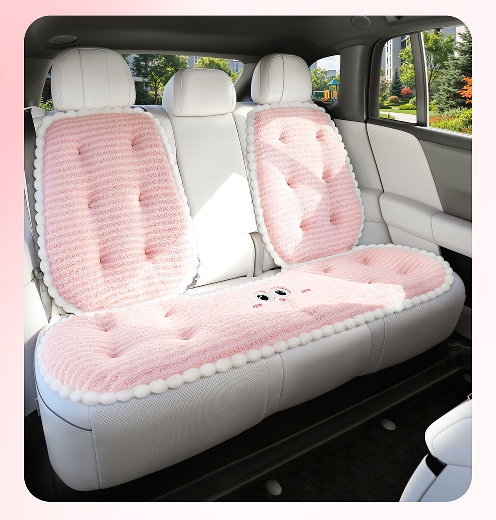 New plush car seat cushions, seat covers, and pillows for car seats