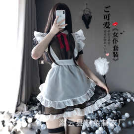 情趣内衣制服诱惑绑带围裙网纱透视角色扮演性感女仆套装代发2426