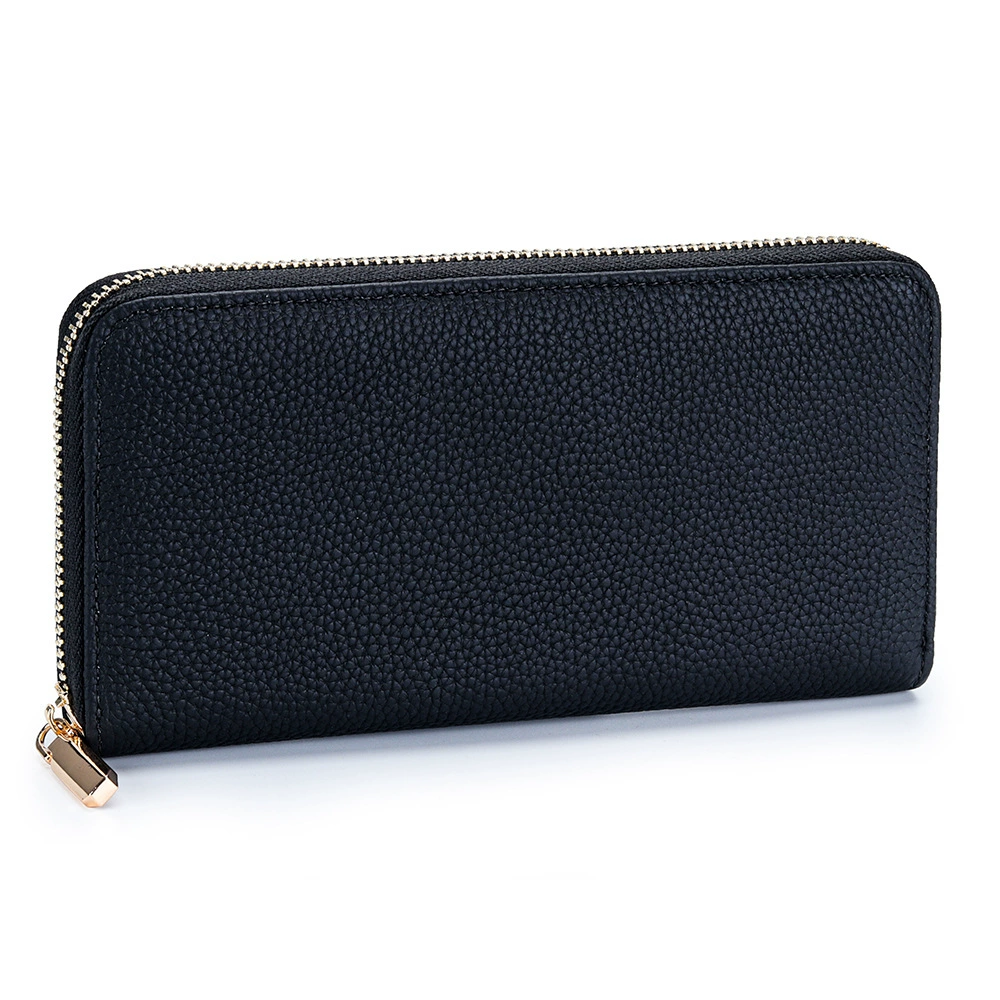 Кожаный длинный кошелёк, вместительная маленькая клатч-сумка на молнии, для импорта, Amazon