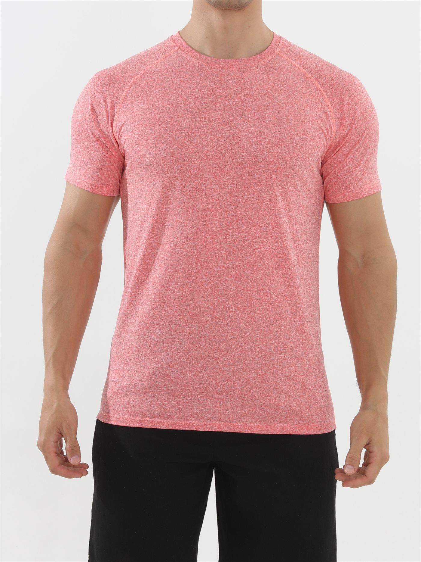 Músculos locos Fitness Fitness en verano camiseta de manga corta masculina de color sólido baloncesto corriendo Fitness entrenamiento americano