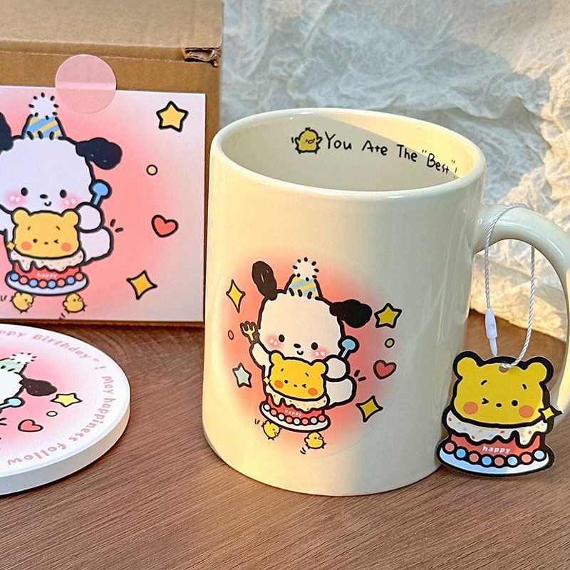 小熊维尼陶瓷杯子ins高颜值卡通马克杯生日礼物送咖啡杯l礼物家用