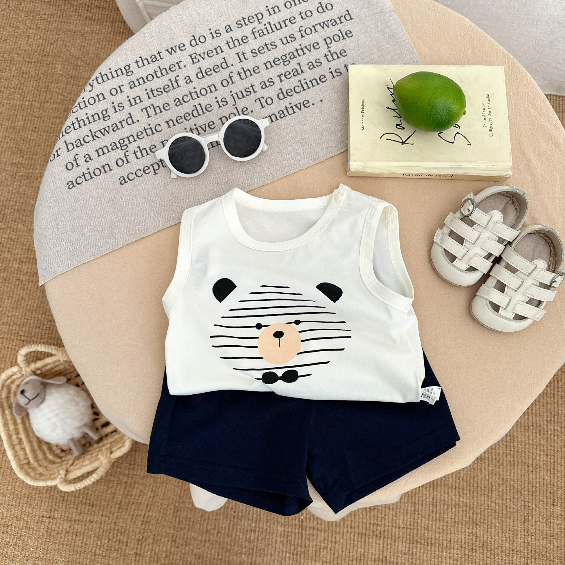 Baby Boy Summer Suit Thin Vest Cute Sleeveless Top Shorts Infant Clothes Pants Summer Two Pieces