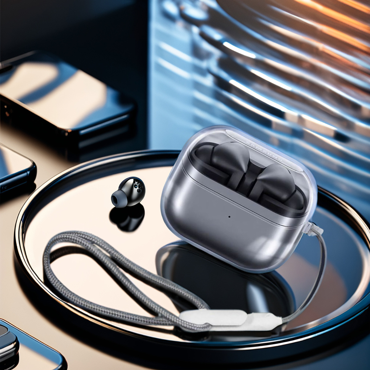 Aplicable para Samsung GalaxyBuds3pro cubierta de auriculares bluetooth TPU transparente material de caso suave a prueba de caídas