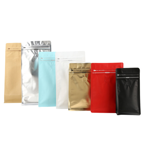 Coffee Bean Packaging Bag One-way Valve Bag Eight-side Sealed Stand-up Bag Exhaust Bag Accordion Stand-up Bag Dog Food Bag