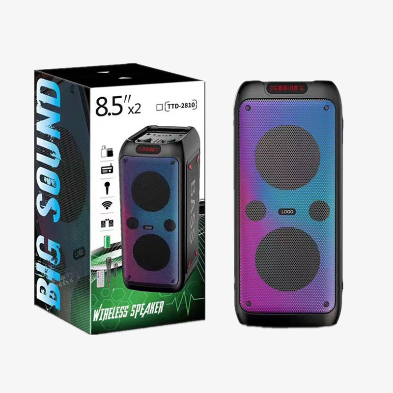クロスボーダーデュアルスピーカー 8.5inch Bluetooth スピーカー屋外大音量ハイパワー K ソングスクエアダンスマイクオーディオ付き|undefined