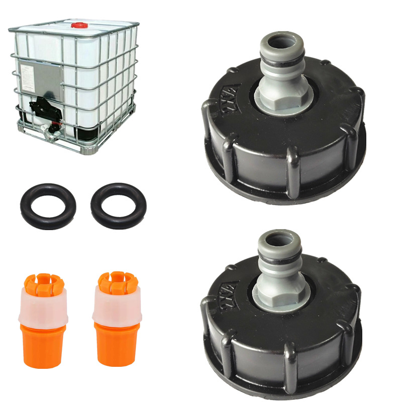 S60 * 6 conector de pezón de alambre grueso IBC Ton barril accesorios conector de pezón conector de manguera de jardín 1/2 pulgada 3/4 pulgada