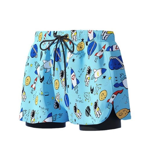 Children's swimming trunks double layer  new summer boys small, medium and large boys baby swimming trunks swimming suit