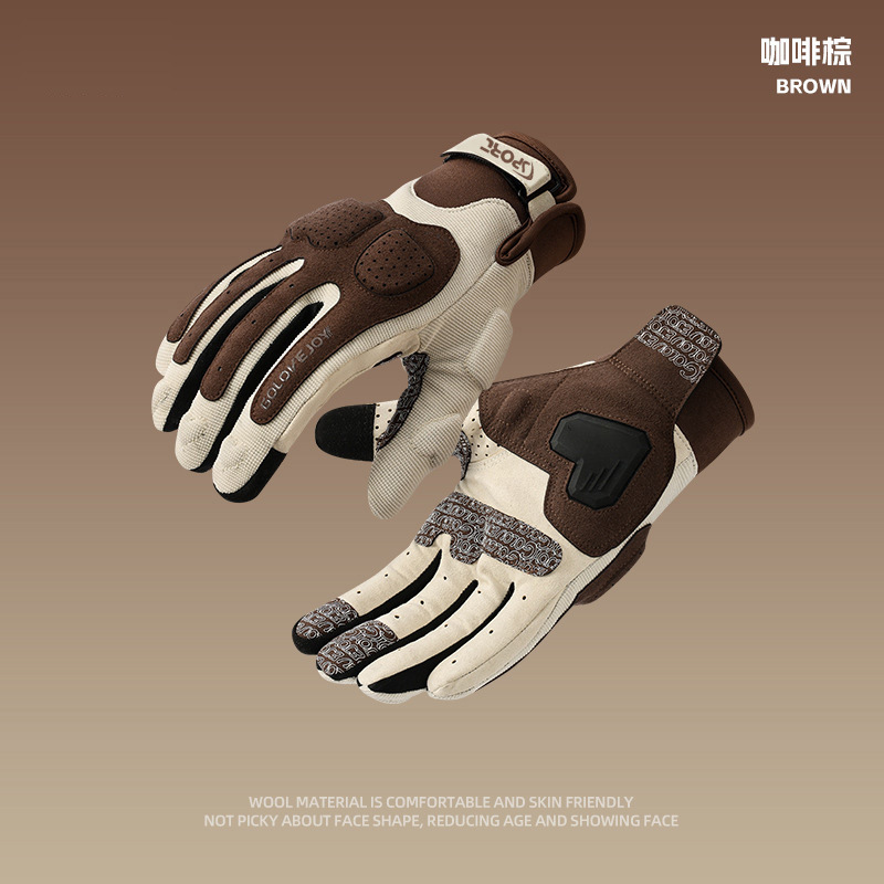 Guantes de ciclismo para hombres y mujeres motocicleta al aire libre motocicleta antideslizante jinete amortiguador macarón guantes de locomotora