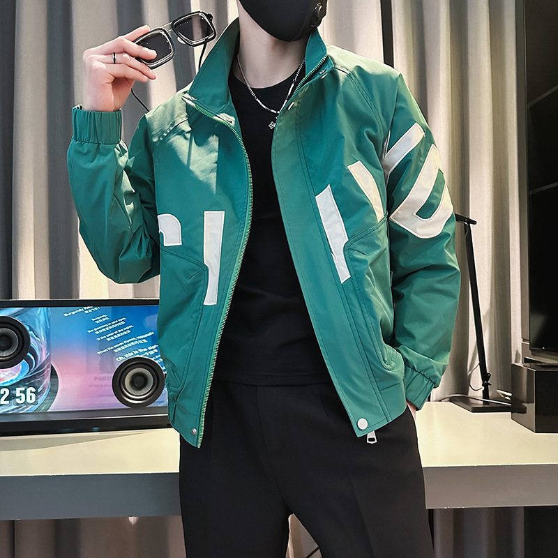 Deportes y ocio otoño chaqueta de cuello alto chaqueta de hombre corta y pequeña chaqueta delgada de la marca de moda de tamaño XS chaqueta de estudiante